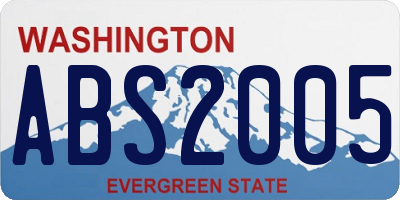 WA license plate ABS2005