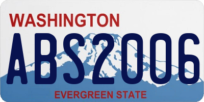 WA license plate ABS2006