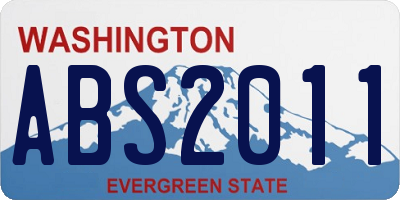 WA license plate ABS2011