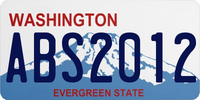 WA license plate ABS2012