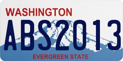WA license plate ABS2013