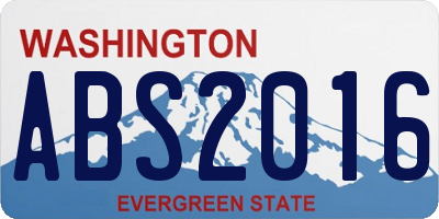 WA license plate ABS2016