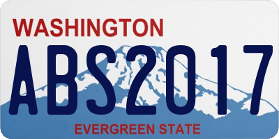 WA license plate ABS2017