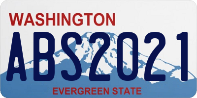 WA license plate ABS2021