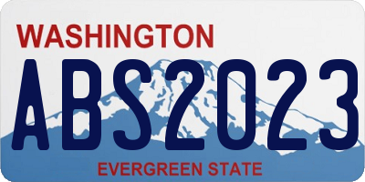 WA license plate ABS2023