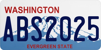 WA license plate ABS2025