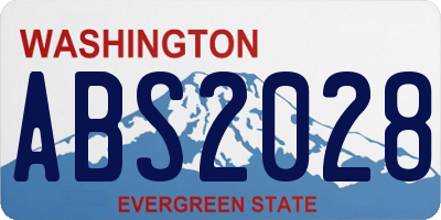 WA license plate ABS2028