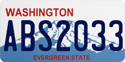 WA license plate ABS2033