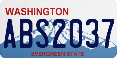 WA license plate ABS2037
