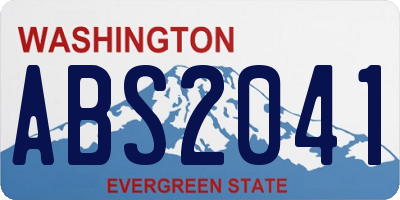 WA license plate ABS2041