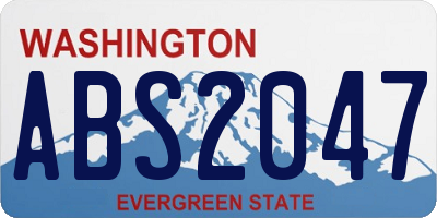 WA license plate ABS2047