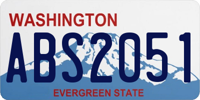 WA license plate ABS2051