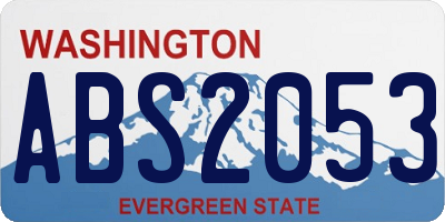 WA license plate ABS2053