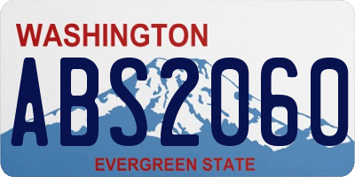 WA license plate ABS2060