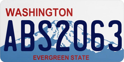 WA license plate ABS2063