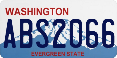 WA license plate ABS2066