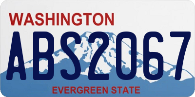 WA license plate ABS2067