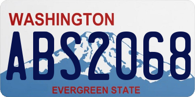WA license plate ABS2068