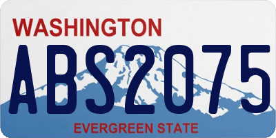 WA license plate ABS2075