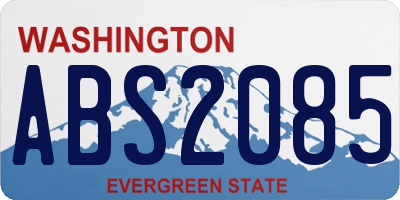 WA license plate ABS2085