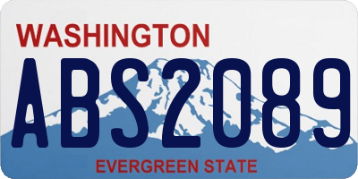 WA license plate ABS2089
