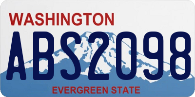 WA license plate ABS2098