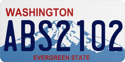 WA license plate ABS2102