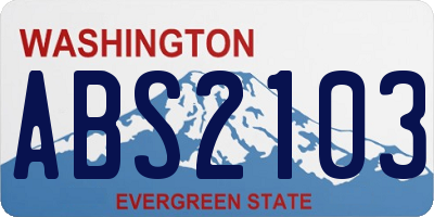 WA license plate ABS2103
