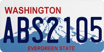 WA license plate ABS2105