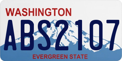WA license plate ABS2107