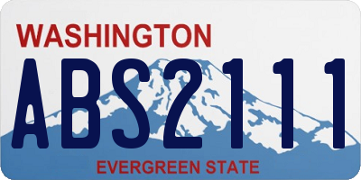 WA license plate ABS2111