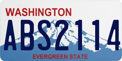 WA license plate ABS2114