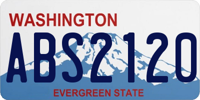 WA license plate ABS2120