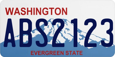 WA license plate ABS2123