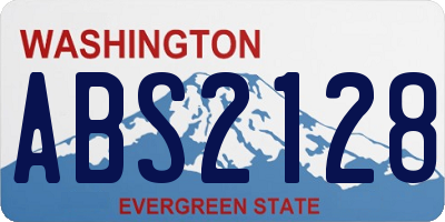 WA license plate ABS2128