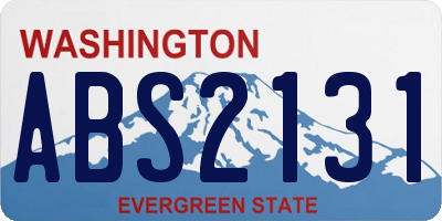 WA license plate ABS2131