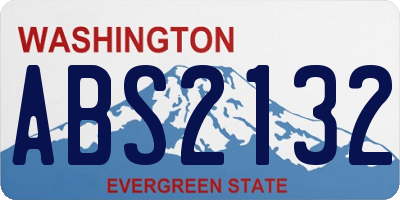 WA license plate ABS2132