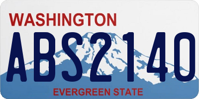 WA license plate ABS2140