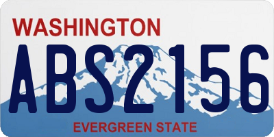 WA license plate ABS2156