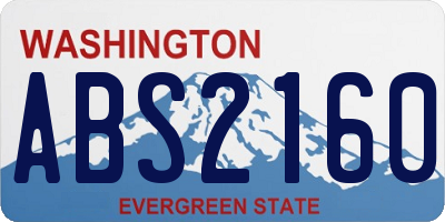 WA license plate ABS2160