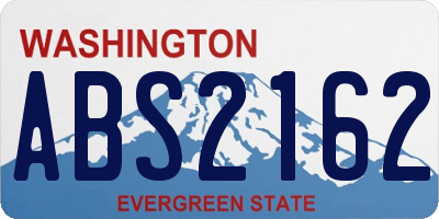 WA license plate ABS2162