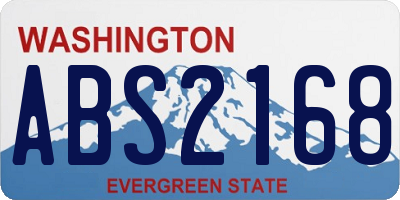 WA license plate ABS2168