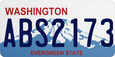 WA license plate ABS2173