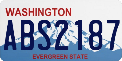 WA license plate ABS2187
