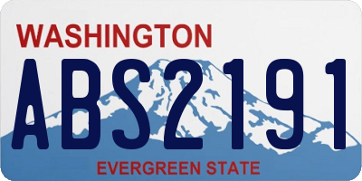 WA license plate ABS2191