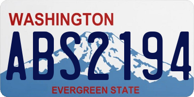WA license plate ABS2194