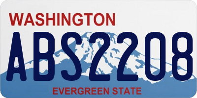 WA license plate ABS2208