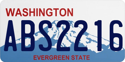 WA license plate ABS2216