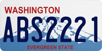 WA license plate ABS2221