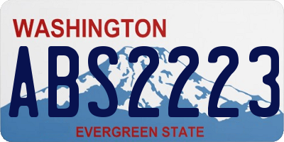 WA license plate ABS2223
